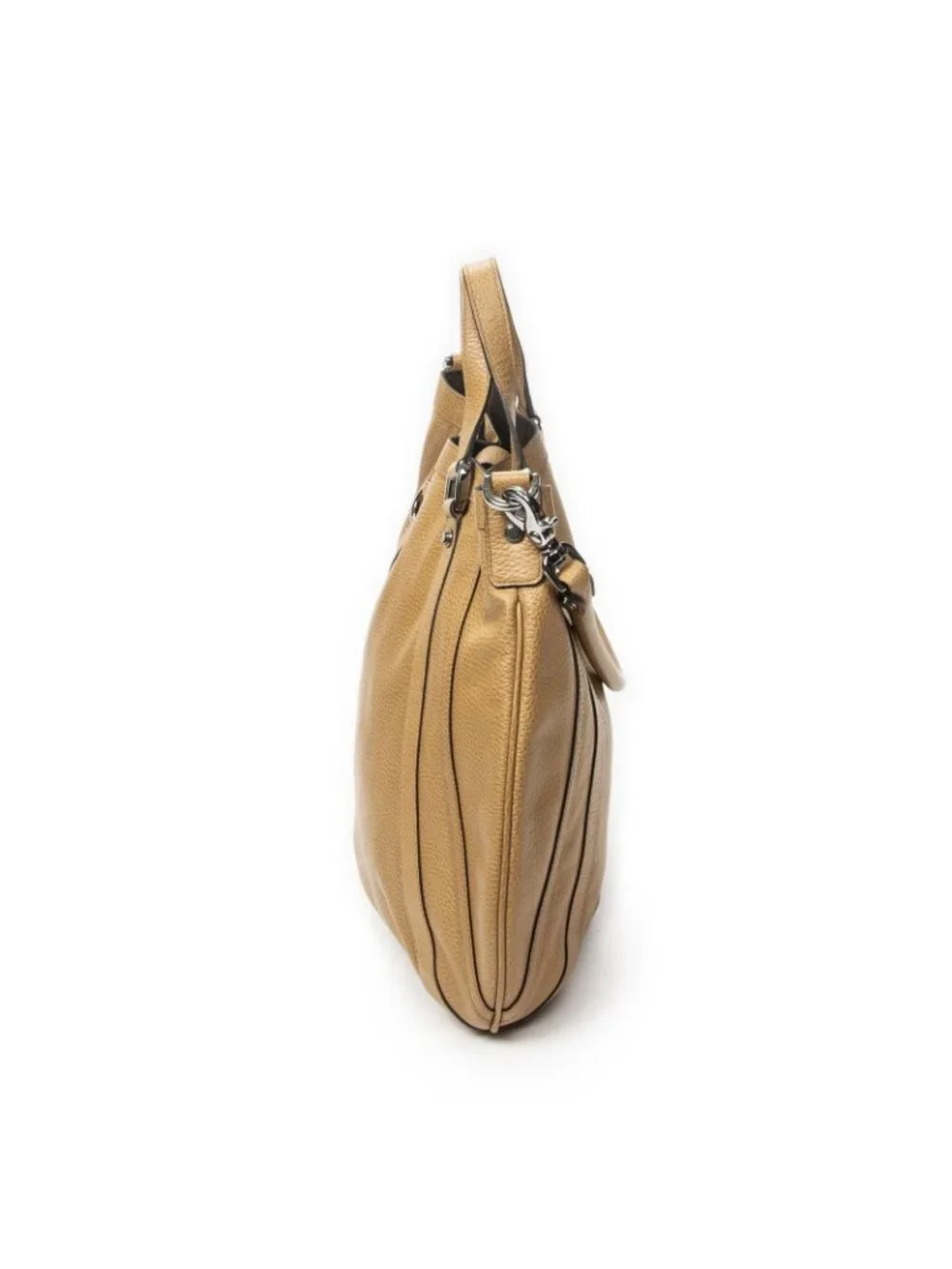 Gucci Convertible Tote Bag Tan Grain Calfskin Leather